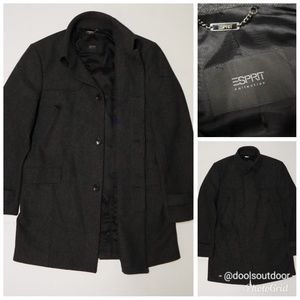 Esprit Premium Line Wool Over Coat Buttons EUC